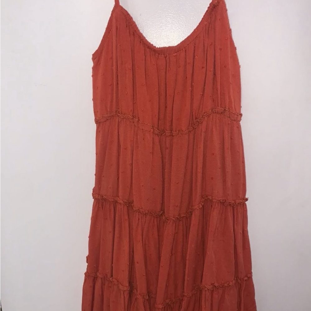 Women's Orange Tiered Dress
